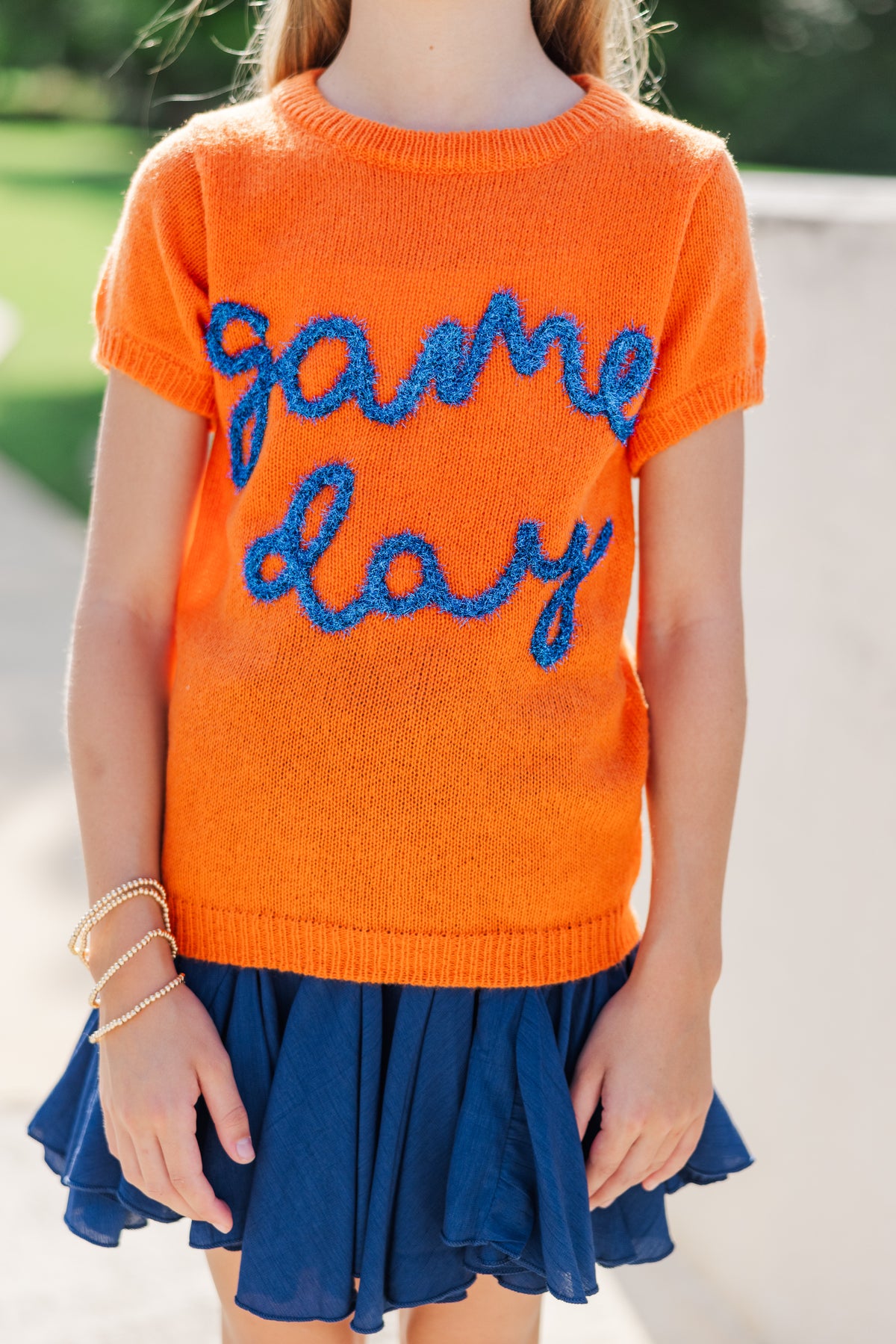 Game Day Orange Sequin Sweater Vest main image 1