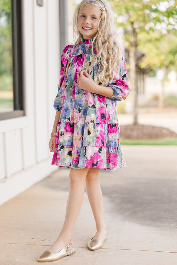 Girls: Living Out Loud Orchid Purple Floral Dress