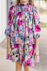 Girls: Living Out Loud Orchid Purple Floral Dress