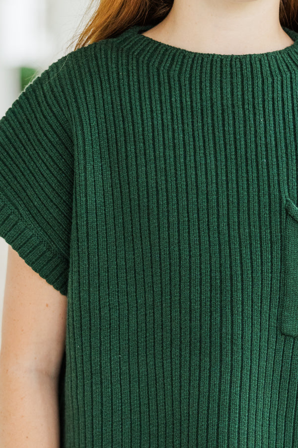 Girls: Open Your Mind Emerald Green Short Sleeve Sweater