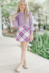 Girls: It's All Possible Purple Plaid Skirt