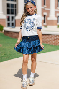Girls: Stay In Character Navy Tiger Sweater