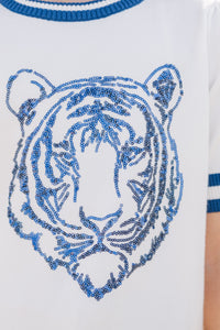 Girls: Stay In Character Navy Tiger Sweater