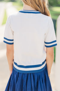 Girls: Stay In Character Navy Tiger Sweater