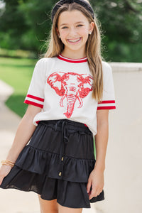 Girls: Stay In Character White/Red Elephant Sweater