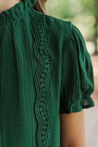 Girls: Wish You Were Here Emerald Green Crochet Dress