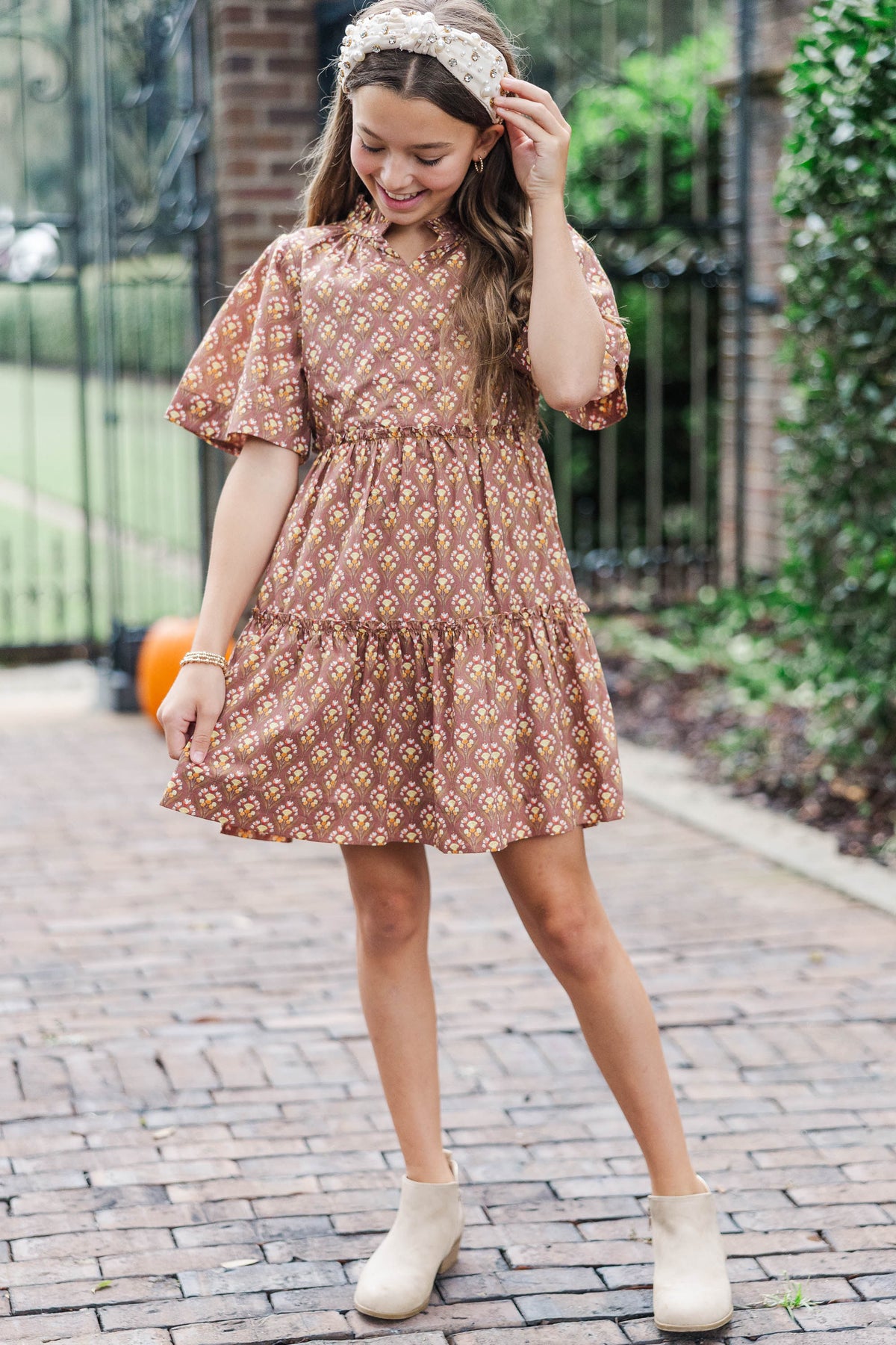 Girls: The Stephanie Brown Medallion Babydoll Dress, (8/10) - The Mint Julep Boutique