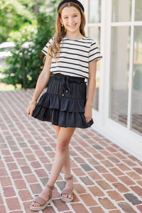 Girls: Take The Leap Black Ruffled Skort