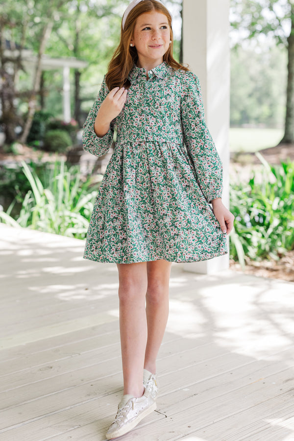 Girls: All For You Green Floral Shirt Dress Shop the Mint Girls: All For You Green Floral Shirt Dress Shop the Mint