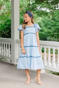Girls: Always Be Yourself Blue Midi Dress