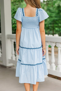 Girls: Always Be Yourself Blue Midi Dress