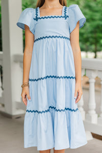 Girls: Always Be Yourself Blue Midi Dress