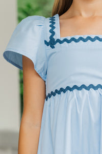 Girls: Always Be Yourself Blue Midi Dress