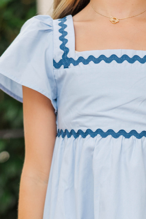Girls: Always Be Yourself Blue Midi Dress