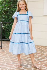 Girls: Always Be Yourself Blue Midi Dress