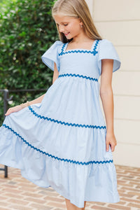 Girls: Always Be Yourself Blue Midi Dress