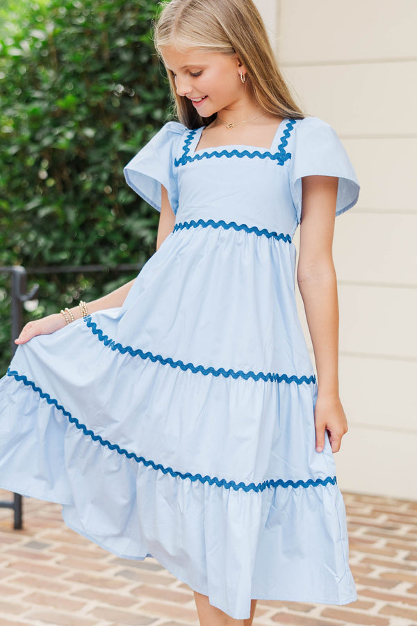 Girls: Always Be Yourself Blue Midi Dress