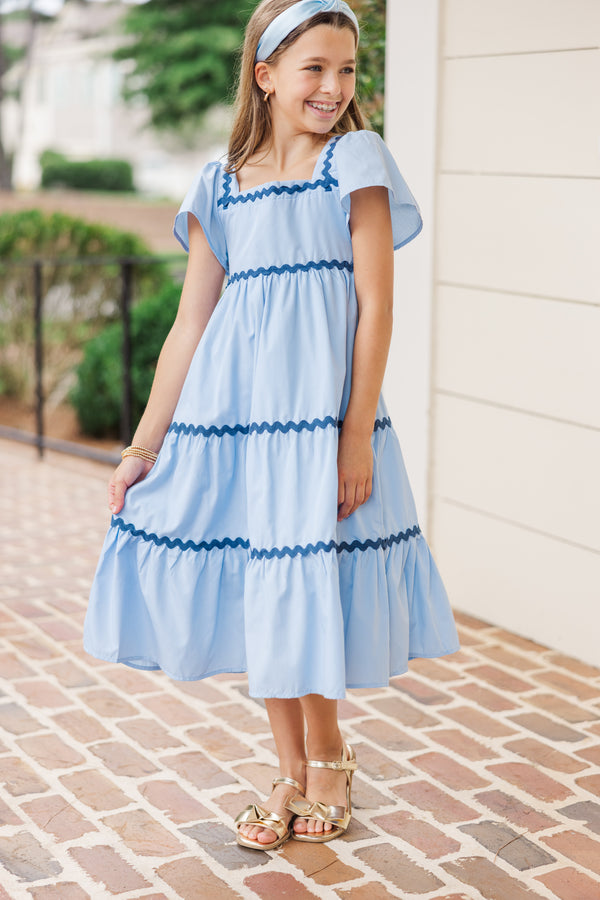 Girls: Always Be Yourself Blue Midi Dress