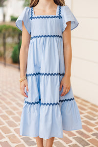 Girls: Always Be Yourself Blue Midi Dress