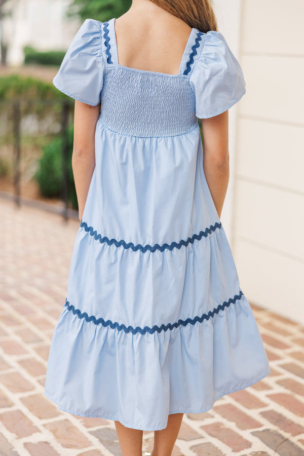 Girls: Always Be Yourself Blue Midi Dress