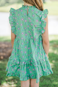 Girls: A True Beauty Mint Green Floral Dress