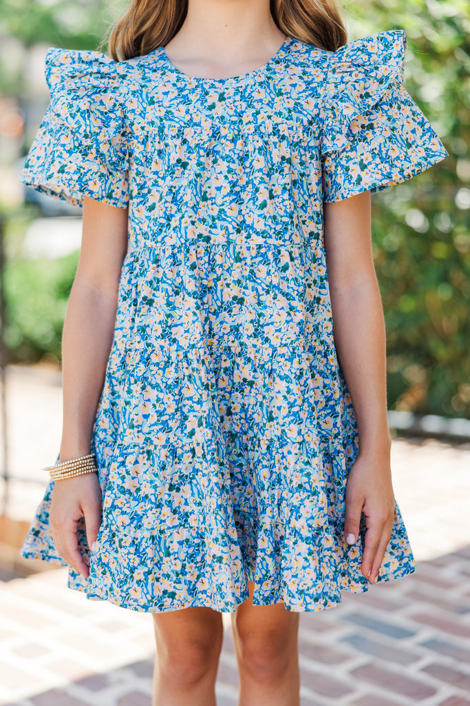 Girls: All The Joy Blue Ditsy Floral Dress – Shop the Mint