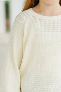 Girls: In The Works Cream Sweater