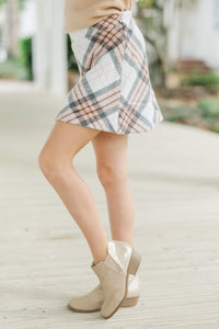 Girls: It's All Possible Blush Pink Plaid Skirt