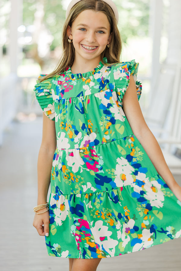 Girls Make My Day Green Floral Babydoll Dress Shop the Mint