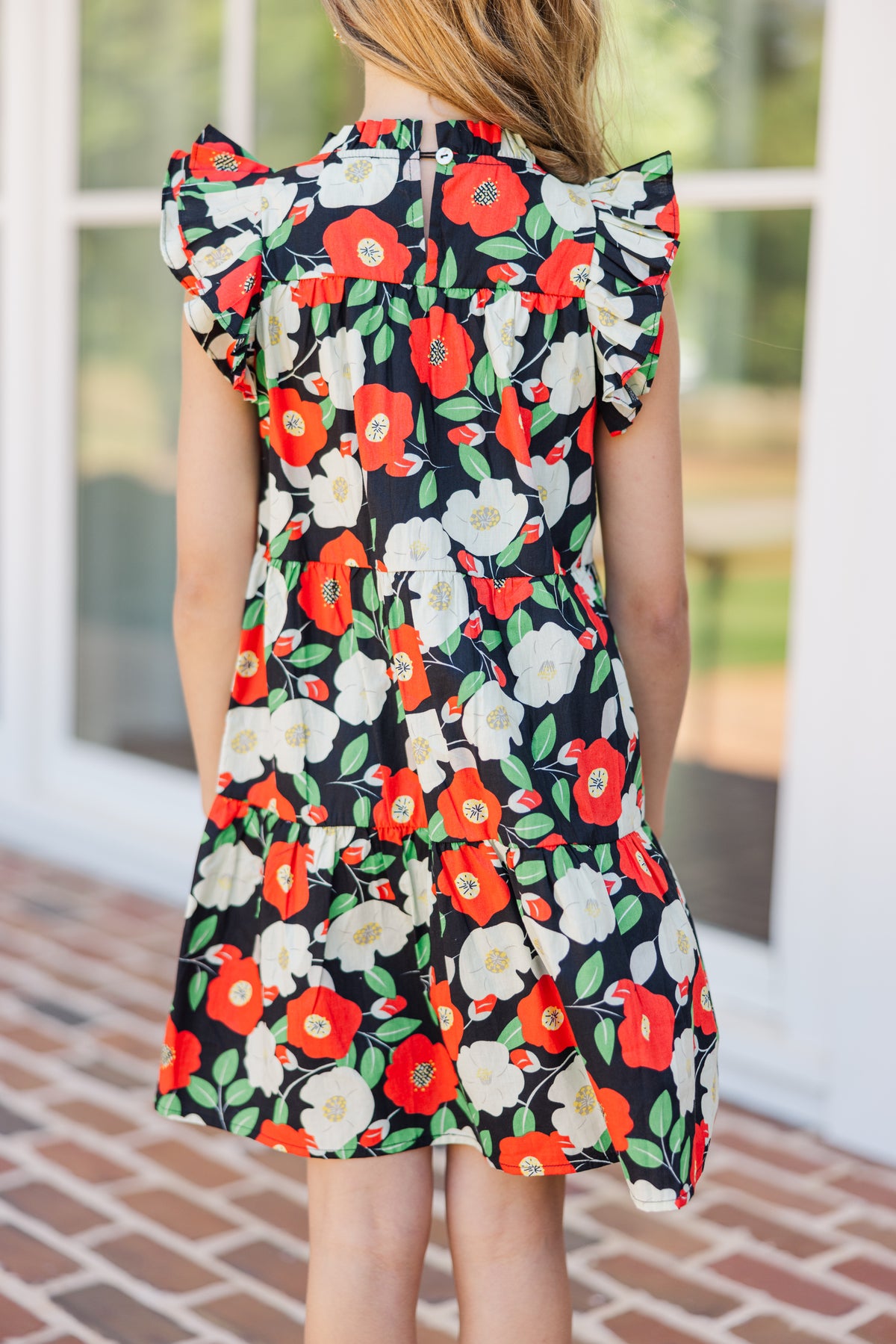 Girls: Sweet Nature Black Poppy Floral Babydoll Dress – Shop the Mint