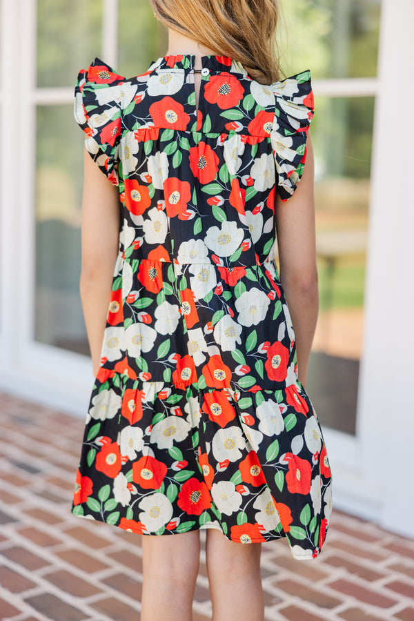 black and red poppy dress Nellie Maxi Dress Black/Red Floral