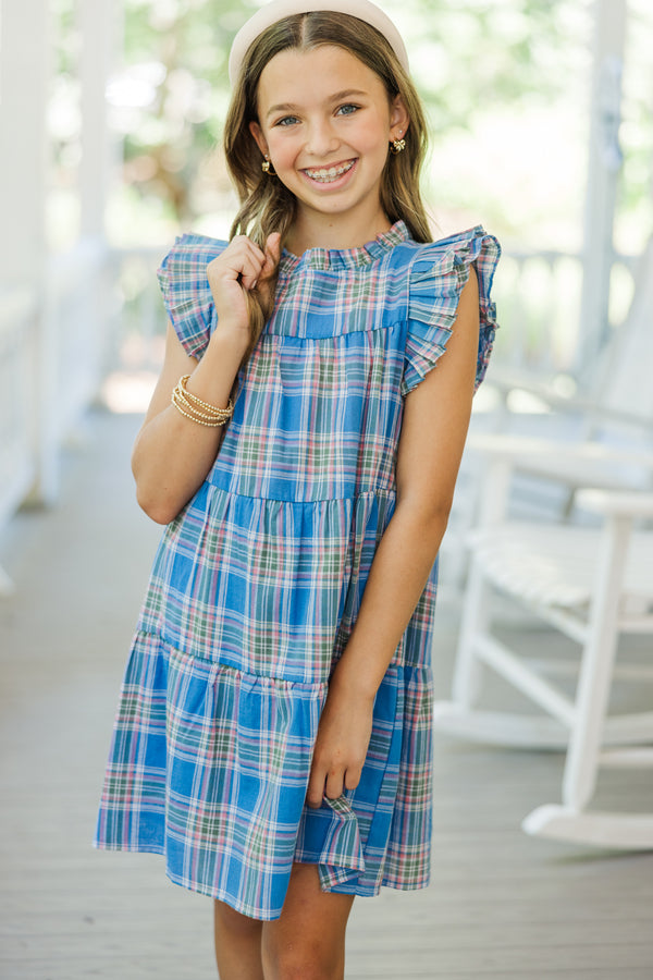 Girls: Sweet Nature Blue Plaid Babydoll Dress Shop the Mint Girls: Sweet Nature Blue Plaid Babydoll Dress Shop the Mint