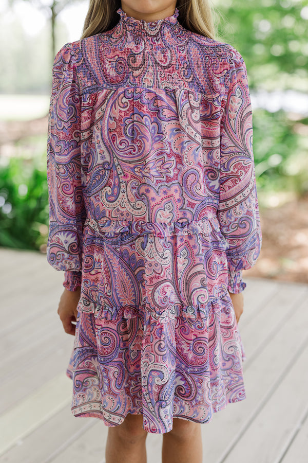 Girls: All About It Purple Paisley Babydoll Dress