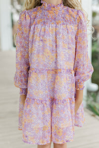 Girls: All About It Lavender Floral Babydoll Dress