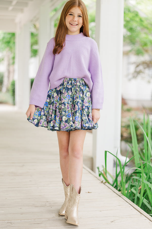 Girls: Moving Up Lavender Purple Sweater