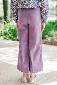 Girls: Give It Your All Lavender Purple Wide Leg Denim