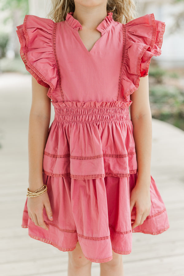 Girls: The Sabrina Mauve Pink Ruffled Dress