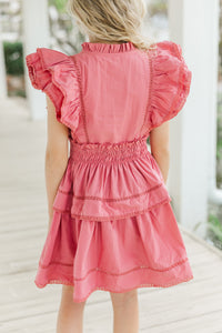 Girls: The Sabrina Mauve Pink Ruffled Dress