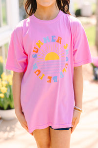 Girls: Summer Should Be Fun Pink Graphic Tee
