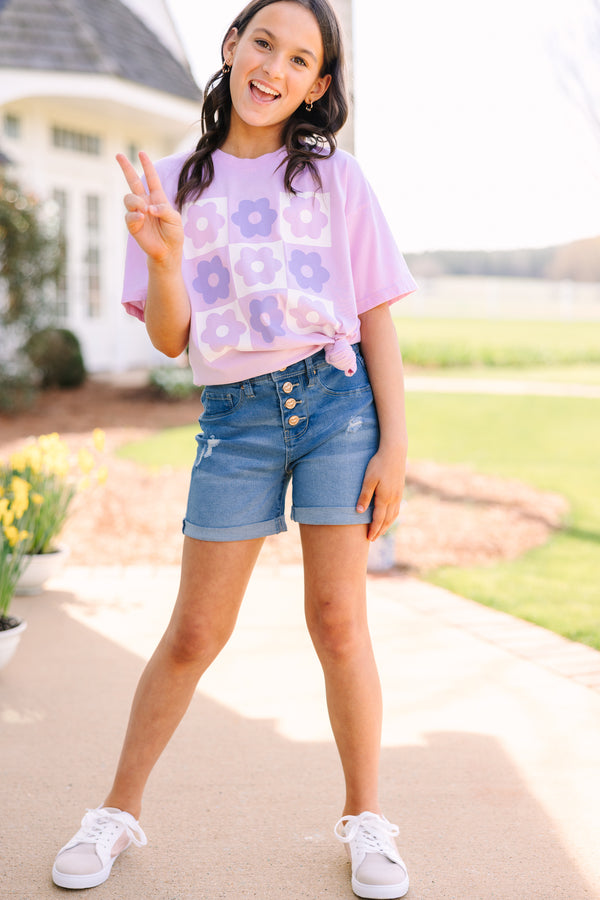 Girls: In The Garden Lilac Purple Graphic Tee