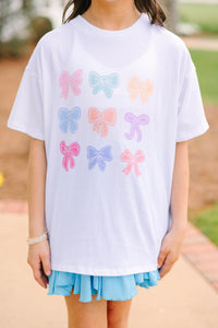 Girls: You're Bowtiful White Graphic Tee