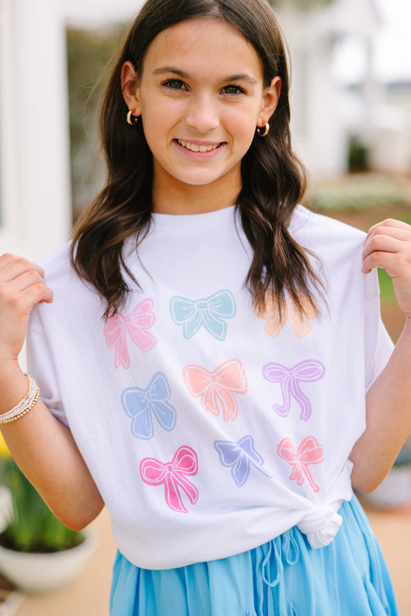 Girls: You're Bowtiful White Graphic Tee