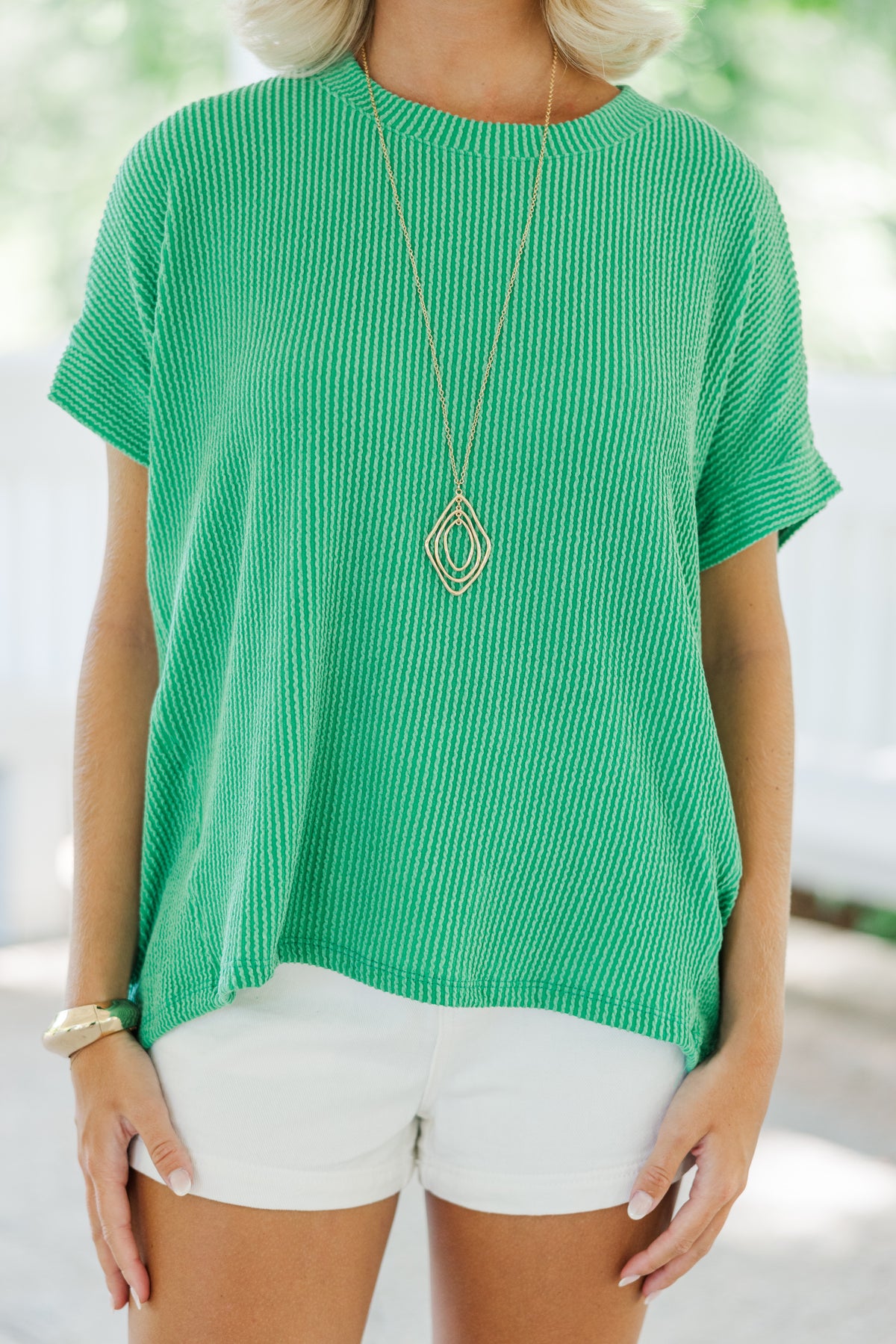 Catch On Kelly Green Ribbed Top – Shop the Mint