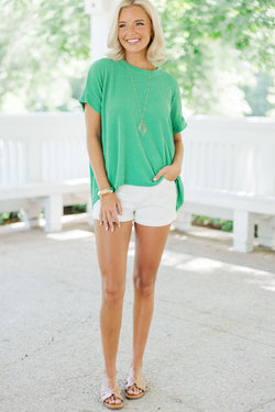 Catch On Kelly Green Ribbed Top – Shop the Mint