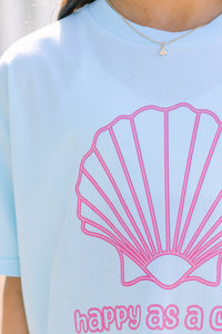 Girls: Happy As A Clam Blue Graphic Tee
