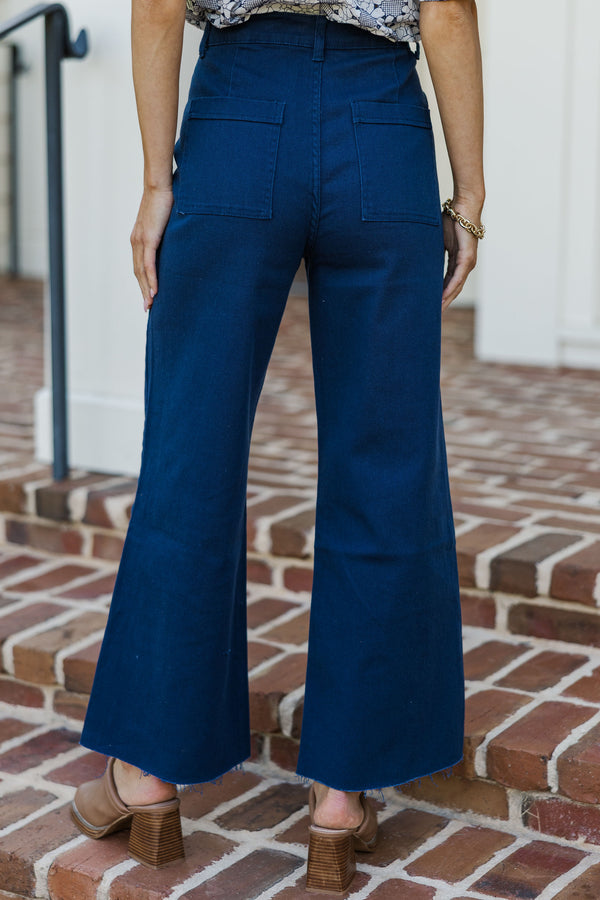 Going Strong Dark Denim Cropped Jeans