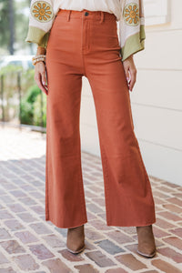 Going Strong Rust Orange Cropped Jeans