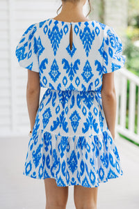 Just Dreaming Royal Blue Abstract Dress