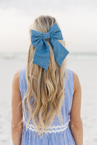 Bohemian Gemme: Denim Blue Hair Bow