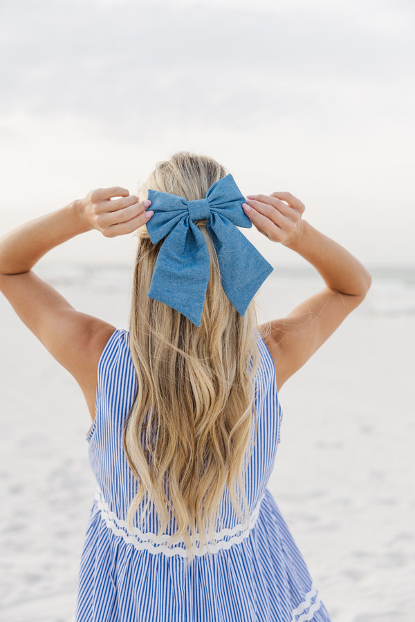 Bohemian Gemme: Denim Blue Hair Bow